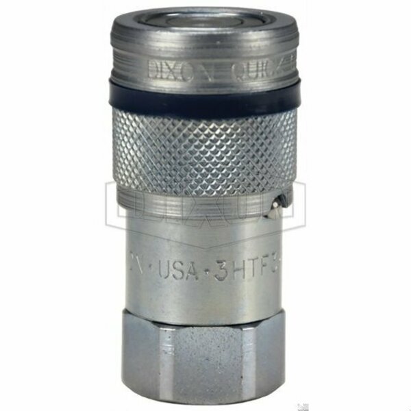 Dixon DQC HT Flushface Female Coupler, 9/16-18 Nominal, Female O-Ring Boss End Style, Steel 2HTOF3